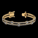 3.32 Ctw VS/SI1 Diamond Style 14K Yellow Gold Bracelet