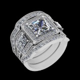 5.45 Ctw SI2/I1 Diamond Style Prong Set 14K White Gold Engagement /Wedding Set Ring