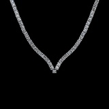 4.66 Ctw VS/SI1 Diamond 3 14K White Gold Necklace