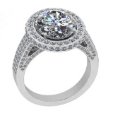 5.80 Ctw VS/SI1 Diamond 14K White Gold Engagement Halo Ring