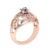 1.07 Ctw SI2/I1 Diamond 14K Yellow Gold Engagement /Wedding Halo Ring