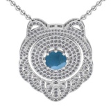 6.03 Ctw SI2/I1 Aquamarine And Diamond 14K White Gold Necklace