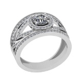 1.64 Ctw VS/SI1 Diamond 14K White Gold Engagement /Wedding Halo Ring