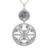 6.11 Ctw VS/SI1 Diamond 14K White Gold Pendant Necklace