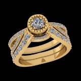 0.89 Ctw VS/SI1 Diamond 14K Yellow Gold Engagement Ring