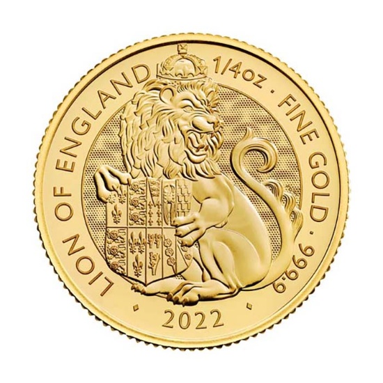 2022 1/4 oz British Gold Coin Tudor Beast Lion of England (BU)