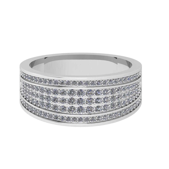 0.85 Ctw VS/SI1 Diamond 14K White Gold Men's Engagement /Wedding Ring