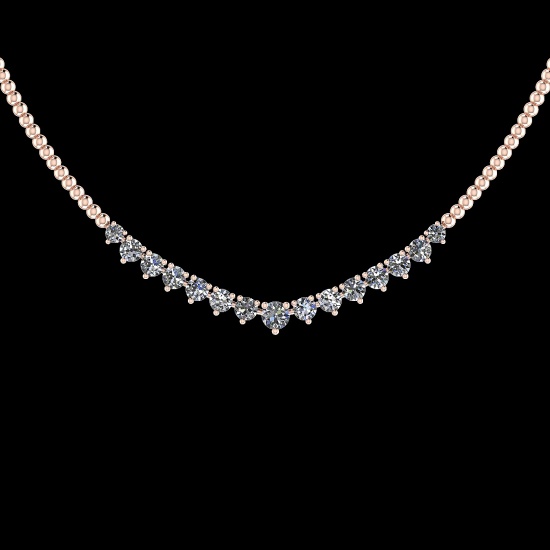 1.06 Ctw VS/SI1 Diamond 14K Rose Gold Slide Necklace (ALL DIAMOND ARE LAB GROWN)