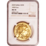 Certified Uncirculated Gold Buffalo 2020 MS70 NGC