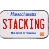 Massachusetts License Plate - Stacking Across America 1oz Silver Bar