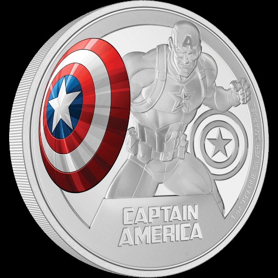Marvel Captain America(TM) 1oz Silver Coin