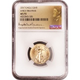 Certified American $10 Gold Eagle 2017 MS70 NGC St. Gauden Label