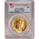 Certified Uncirculated Gold Buffalo One Ounce 2014 MS70 PCGS First Strike