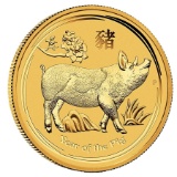 Australian Perth Mint Series II Lunar Gold 1/10th oz 2019 Pig