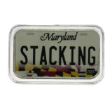 Maryland License Plate - Stacking Across America 1oz Silver Bar
