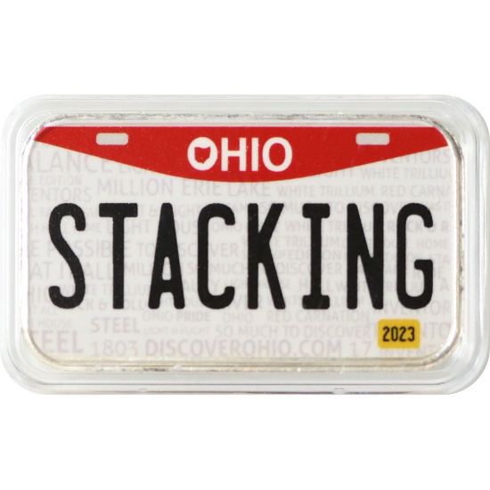 Ohio License Plate - Stacking Across America 1oz Silver Bar