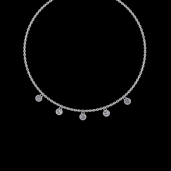 0.75 CtwVS/SI1 Diamond Prong Set 14K White Gold Yard Necklace (ALL DIAMOND ARE LAB GROWN )