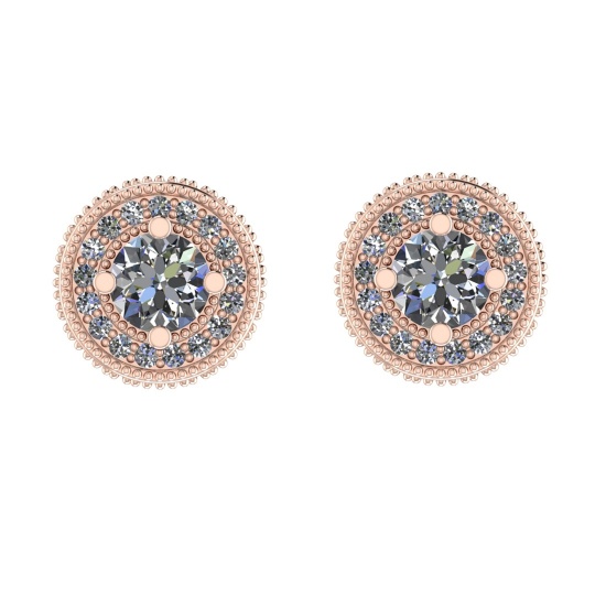 0.80 CtwVS/SI1 Diamond 14K Rose Gold Stud Earrings ALL DIAMOND ARE LAB GROWN