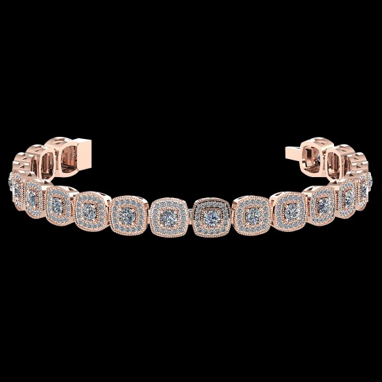 3.60 CtwVS/SI1 Diamond 14K Rose Gold Bracelet (ALL DIAMOND ARE LAB GROWN )