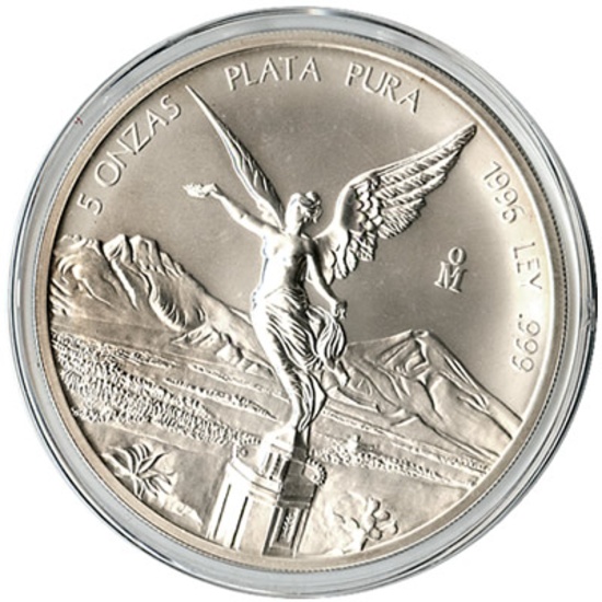 Mexican Silver Libertad 5 Ounce 1996