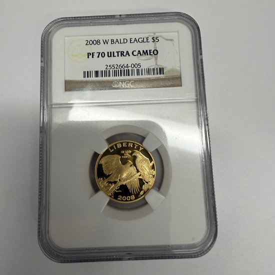 2008-W Bald Eagle Gold Coin $5 NGC Certified PF70 Ultra Cameo