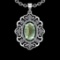 20.23 Ctw VS/SI1 Green Amethyst And Diamond 14K White Gold Necklace( ALL DIAMOND ARE LAB GROWN )