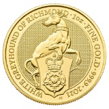 2021 1oz British Gold Coin Queen????????s Beast The Greyhound of Richmond (BU)