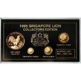 Singapore 4 Pc. Gold Set 1993 Year of the Rooster