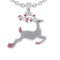 0.92 Ctw VS/SI1 Ruby and Diamond 14K White Gold Hip Hop theme Necklace (ALL DIAMOND ARE LAB GROWN )