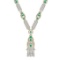 10.25 Ctw VS/SI1 Emerald and Diamond 14k Yellow Gold Necklace ALL DIAMOND ARE LAB GROWN