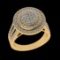 1.60 Ctw VS/SI1 Diamond 14 K Yellow Gold Cluster Engagement Ring (ALL DIAMOND ARE LAB GROWN )