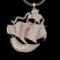 5.14 Ctw VS/SI1 Diamond Prong Set 18K Rose Gold Ship Necklace (ALL DIAMOND ARE LAB GROWN )