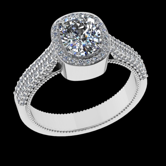 1.88 Ctw VS/SI1 Diamond 14 K White Gold Engagement Ring (ALL DIAMOND ARE LAB GROWN )