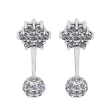 1.02 Ctw VS/SI1 Diamond 14K White Gold Earrings (ALL DIAMOND LAB GROWN )