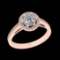 1.25 Ctw VS/SI1 Diamond 18K Rose Gold Engagement Ring (ALL DIAMOND ARE LAB GROWN )