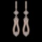 1.56 Ctw VS/SI1 Diamond 10K Rose Gold Dangling Earrings