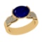 2.98 Ctw VS/SI1 Blue Sapphire And Diamond 14k Yellow Gold Engagement Ring (ALL DIAMOND ARE LAB GROWN