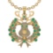 3.02Ctw VS/SI1 Emerald and Diamond 14K Yellow Gold Necklace(ALL DIAMOND ARE LAB GROWN )