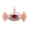 4.94 Ctw VS/SI1 Ruby and Diamond 14k Rose Gold Pandant (ALL DIAMOND ARE LAB GROWN) (ALL DIAMOND ARE