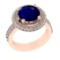 1.07 Ctw VS/SI1 Blue Sapphire and Diamond 14k Rose Gold Engagement Ring (ALL DIAMOND ARE LAB GROWN)