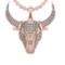 1.03 Ctw SI2/SI1 Diamond 14k Rose Gold Bull theme Pendant (ALL DIAMOND ARE LAB GROWN)