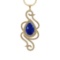 31.58 Ctw VS/SI1 Tanzanite and Diamond 14k Yellow Gold Pendant Necklace(ALL DAMONDS ARE LAB GROWN)