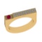 0.48 Ctw VS/SI1 Ruby and Diamond 14K Yellow Gold Engagement Ring (ALL DIAMOND ARE LAB GROWN) (ALL DI