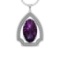 63.50 Ctw VS/SI1 Amethyst and Diamond Prong Set 14k White Gold Pendant (ALL DIAMOND ARE LAB GROWN )