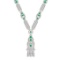 10.25 Ctw VS/SI1 Emerald and Diamond 14k Rose Gold Necklace ALL DIAMOND ARE LAB GROWN