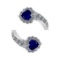 4.24 Ctw VS/SI1 Blue Sapphire and Diamond14K White Gold Engagement Ring