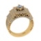 1.52 Ctw VS/SI1 Diamond 10K Yellow Gold Engagement Halo Ring(ALL DAMONDS ARE LAB GROWN)