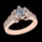 1.86 Ctw VS/SI1 Diamond Prong Set 10k Rose Gold Engagement Ring (ALL DIAMOND ARE LAB GROWN )
