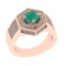 1.42 Ctw VS/SI1 Emerald and Diamond 14K Rose Gold Engagement Ring (ALL DIAMOND ARE LAB GROWN) (ALL D