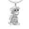 1.71 Ctw VS/SI1 Treated Fancy Black and white Diamond 14K White Gold Hip Hop Style Necklace (ALL DIA
